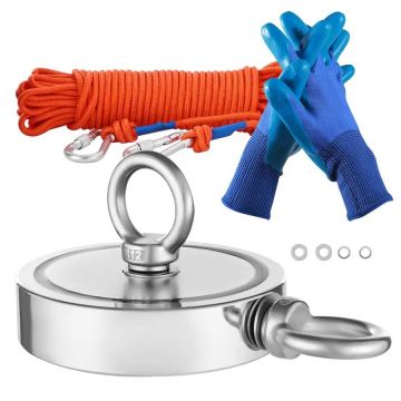 Magneettinen kalastussarja, 2000 paunaa, kaksipuolinen neodyymimagneetti, sisältää koukun ja köyden
