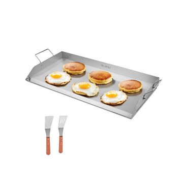 Ruostumattomasta teräksestä valmistettu suorakaiteen muotoinen pannu, 32 x 16 tuumaa, kaasugrilli ja teppanyaki