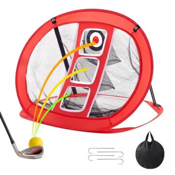 Golf Chip kannettava golfharjoitusverkko maalitaululla, punainen