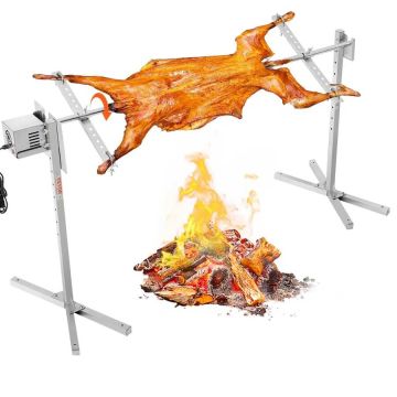 Sähköinen ruostumattomasta teräksestä valmistettu BBQ-grillisarja, 56", 52 W moottori, säädettävä jalusta