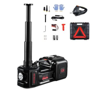 Sähköinen hydraulinen tunkki 5 t LED-valolla ja ilmakompressorilla, 12 V