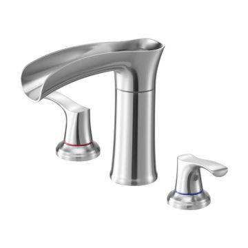 Смеситель для ванной комнаты Roman Silver с 3 отверстиями, цинковый сплав, настольный, 2 ручки, водопадный излив.