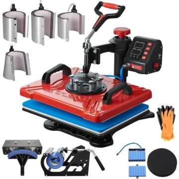 Термопресс 30,5x38,1 см, 1000 Вт, вращение на 360°, красный.