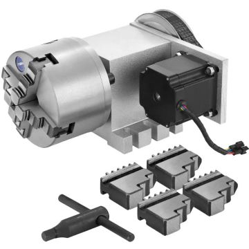 CNC-4-leukainen pyöröistukka, 100 mm ontto akseli