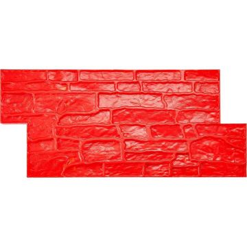 Betoninen leimasintyyny, 28x12x0,6 cm, punainen, kivi- ja liuskekivikuvio