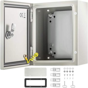 Стальная электромонтажная коробка NEMA 4X, 25x20x15 см, степень защиты IP66, водонепроницаемая.