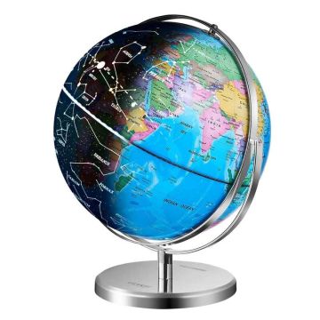 Учебный глобус с подсветкой, высотой 9 дюймов, с металлической подставкой и светодиодной подсветкой.