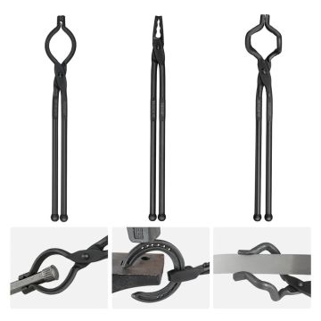 Sepänpihdit 45,7 cm, hiiliterästä, 3 kpl, V-muotoinen ja sudenleuka