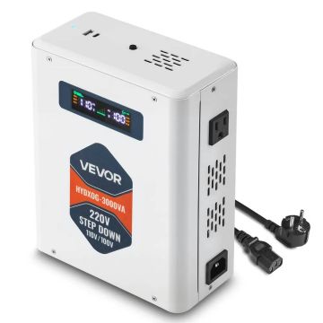 Преобразователь напряжения 3000 ВА 220 В в 110 В с USB и ЖК-дисплеем.