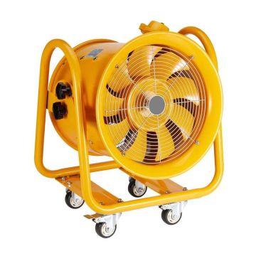 Kannettava lieriömäinen tuuletin, 1100 W, 406 mm, teollisuuskäyttöön tarkoitettu pölyn ja höyryjen puhallin