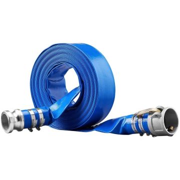 Allaspesuletku, 5 cm x 15 m, sininen, PVC, alumiinisilla Camlock-liittimillä