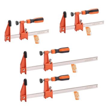 F-muotoiset puu- ja metallipihdit, valurautaa, 15–30 cm, 4 kpl.