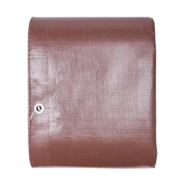 Polymuovinen pressu 609,6x1219,2 cm, paksu, vedenpitävä, ruskea, läpivienneillä