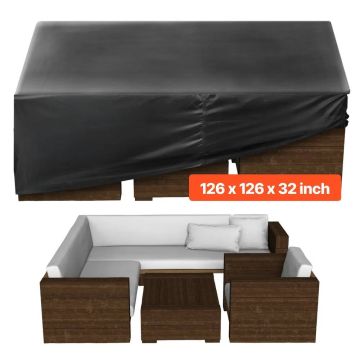 Terassikalusteiden suojapeite, vedenpitävä, 320x320x81 cm, musta