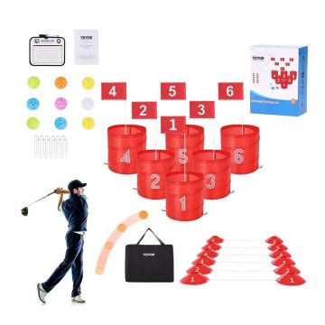 Takapihan golfpeli, 6 reikää, kannettava, ulkokäyttöön