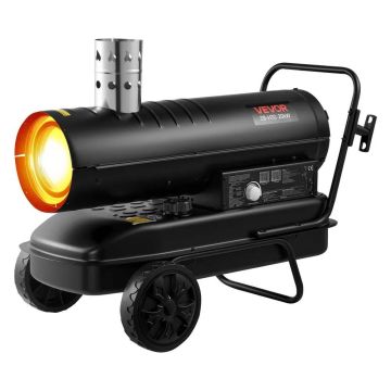 20 kW:n puhallettu dieselkerosiinilämmitin pyörillä, musta
