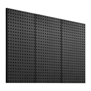 Metalliset rei'itetyt teräslevyt 24x12", mustat, 3 kpl, seinäjärjestäjä
