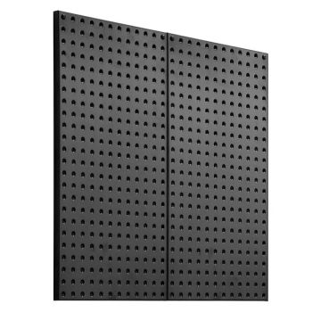 Metalliset rei'itetyt taulut 24x12", musta, seinäjärjestäjä, 2 kpl.