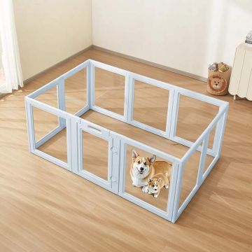 Koiran synnytyslaatikko, kirkasta muovia, 1,9x1,2x0,7 m, lintuhäkki suurille koirille