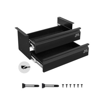 VEVOR 16 tuuman ulosvedettävä laatikko pöydän alle, 18x9x8 tuumaa