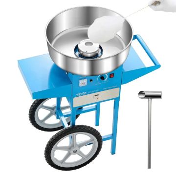 Sähköinen hattarakone kärryllä, 1000 W, sininen, 52 cm ruostumattomasta teräksestä valmistettu kulho