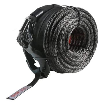 Synteettinen vinssiköysi 12,7 mm x 28 m koukulla ja hihnalla