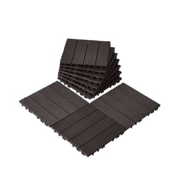 Пластиковые плитки для мощения патио, 12x12 дюймов, 10 шт., темно-коричневые.