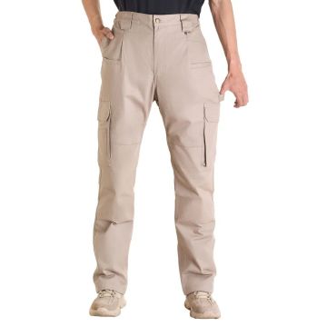 Miesten palonkestävät cargo-housut, puuvillaa, khaki, koko M