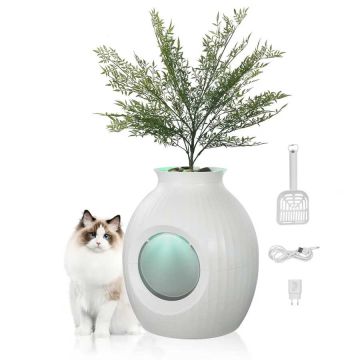 Kasvipohjainen kissanhiekkalaatikko, ABS, 9,48" sisäänkäynti, hajunpoisto