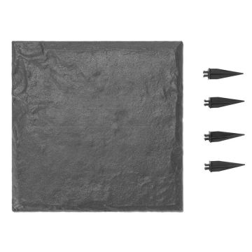 Puutarhan koristeelliset muoviportaat, harmaa, 16 kpl, 39,5x39,5 cm