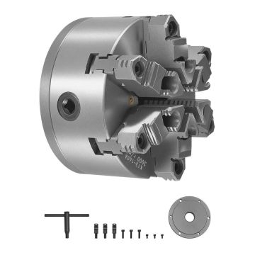 6 tuuman (160 mm) 6-leukainen sorvin itsekeskittävä istukka, materiaali HT300, metallin ja puun työstöön