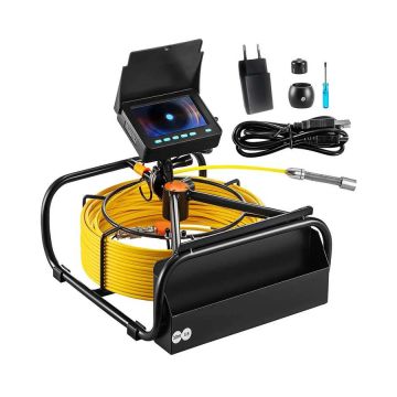 Viemäritarkastuskamera 30 m, 4,3 tuumaa, LED, IP68, 16 GB