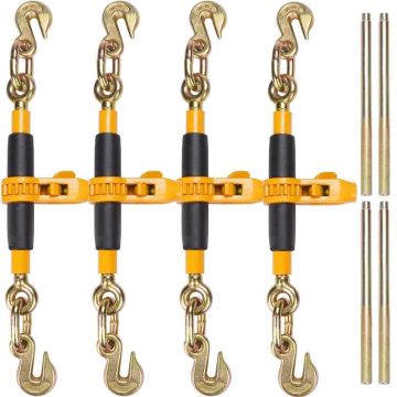 Ketjusidontavälineet lavettiperävaunuille, 3/8"-1/2", G80, 5000 kg, 4 kpl.