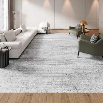 Ковровое покрытие 10х14 футов, моющееся, нескользящее, серое, мягкое, для использования в помещении.