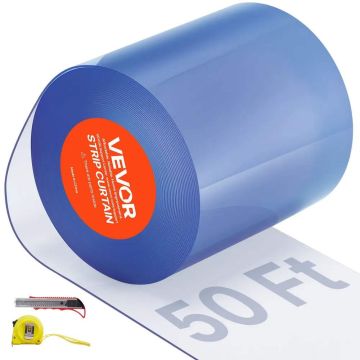Läpinäkyvät PVC-ovilistat, 15 m x 20 cm, muoviverhot