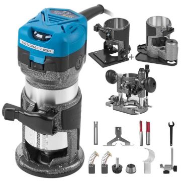 Sähköinen käsikäyttöinen puunjyrsin, 710 W, 30 000 rpm.
