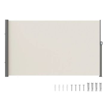 Sisäänvedettävä sivumarkiisi 196 cm x 293 cm, vedenpitävä beige terassikatos
