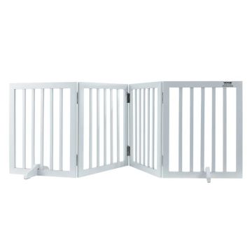 Отдельно стоящие складные ворота для собак, белые, 24" x 80,3"