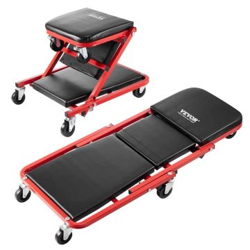 Kokoontaitettava Z-muotoinen autotallin mekaanikon tuoli, 91,4 cm, 136 kg:n kantavuus