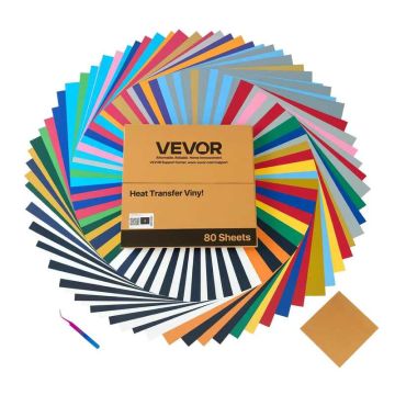 HTV vinyylifilmisetti 80 kpl, 30x30 cm, värillinen