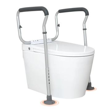 WC-turvakaide pehmustetuilla käsinojilla, säädettävä