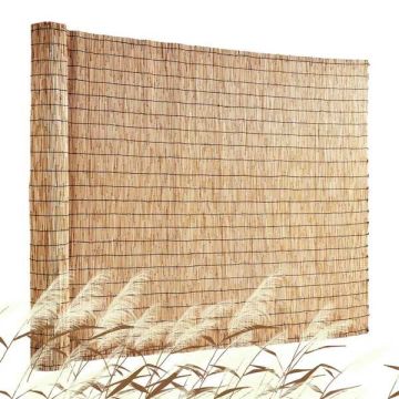 Luonnonvärinen ruokoaita 1,2 x 4,3 metriä parvekkeelle ja terassille näkösuojaksi