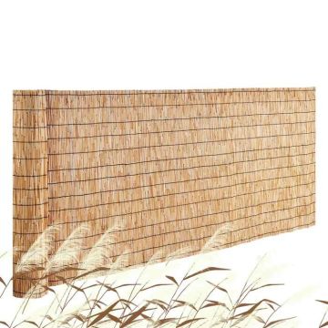 Luonnonvärinen ruokoaita, 1,1 x 2,7 metriä, koristeellinen näkösuojapaneeli