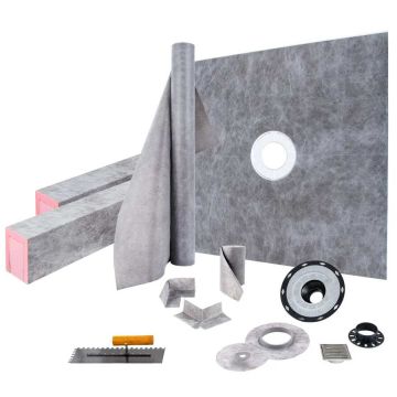 Suihkunurkkasarja 122x122 cm PVC-laipalla ja ruostumattomasta teräksestä valmistetulla ritilällä