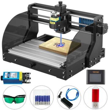 CNC 3018 pro 3-akselinen CNC-jyrsin ja laserkaiverrus, 300 × 180 × 45 mm, 500 mw, GRBL