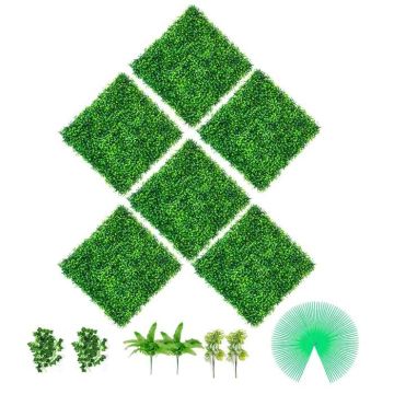 Панели из искусственного самшита для живой изгороди, 6 шт., 20x20 дюймов, искусственная трава из полиэтилена, экран для обеспечения приватности.