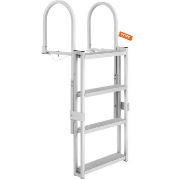 Alumiiniseoksesta valmistetut sisäänvedettävät laituritikkaat, 4 askelmaa, 140-194 cm, veneisiin