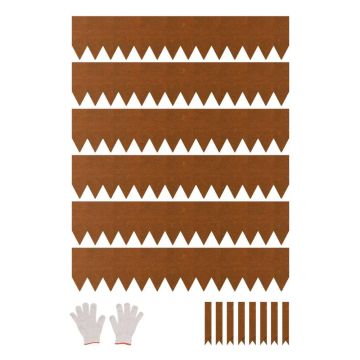 Teräksinen joustava puutarhareunus, 6-osainen, 40x8 tuumaa