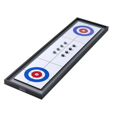 Kannettava 45-tuumainen shuffleboard- ja curling-lautapelisetti, kaksipuolinen