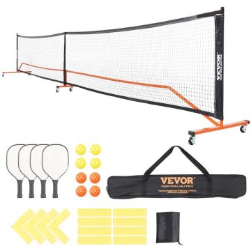 Pickleball-verkkosetti metallirungolla, 6,7 m, kannettava